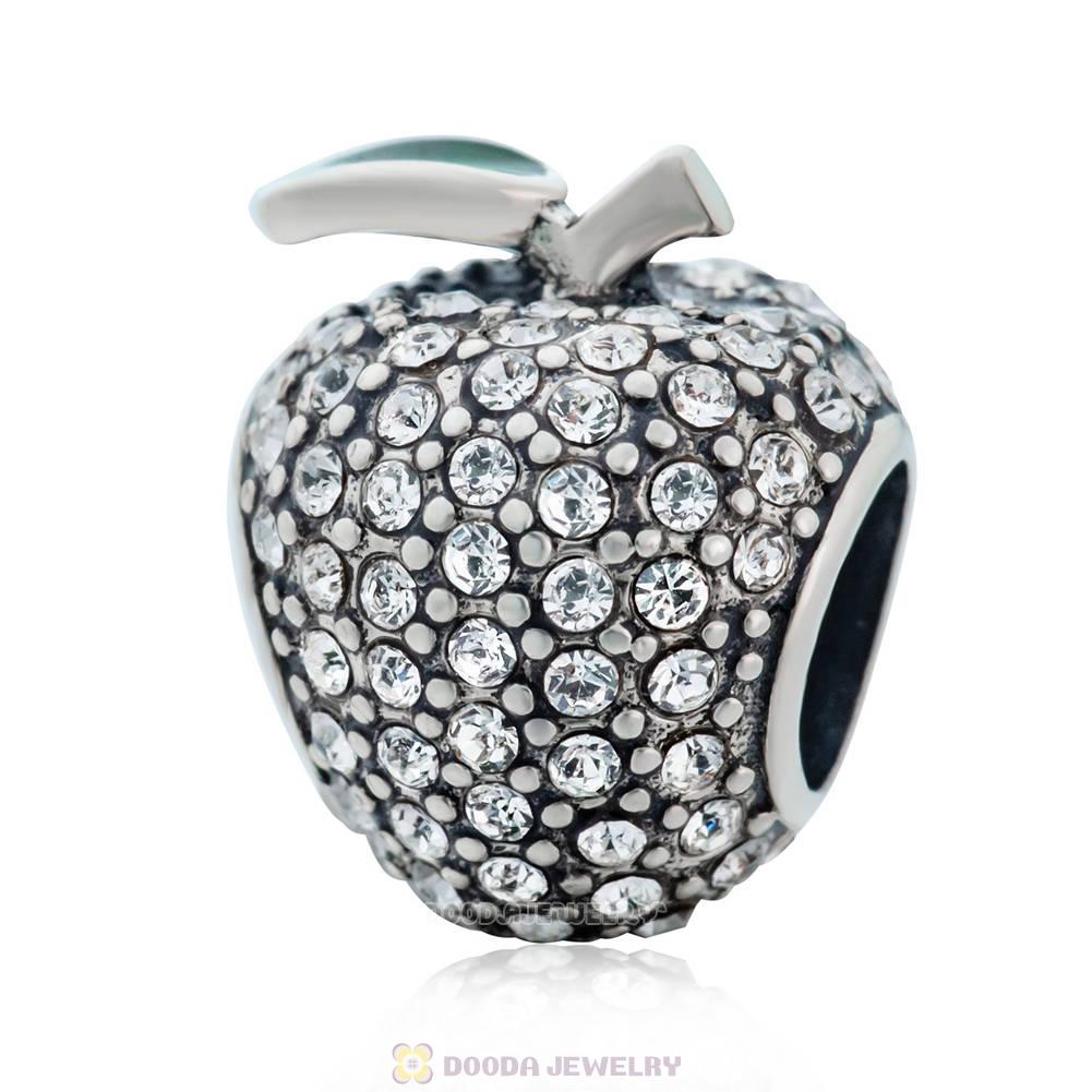 Sparkling Apple Charm with Clear Crystal