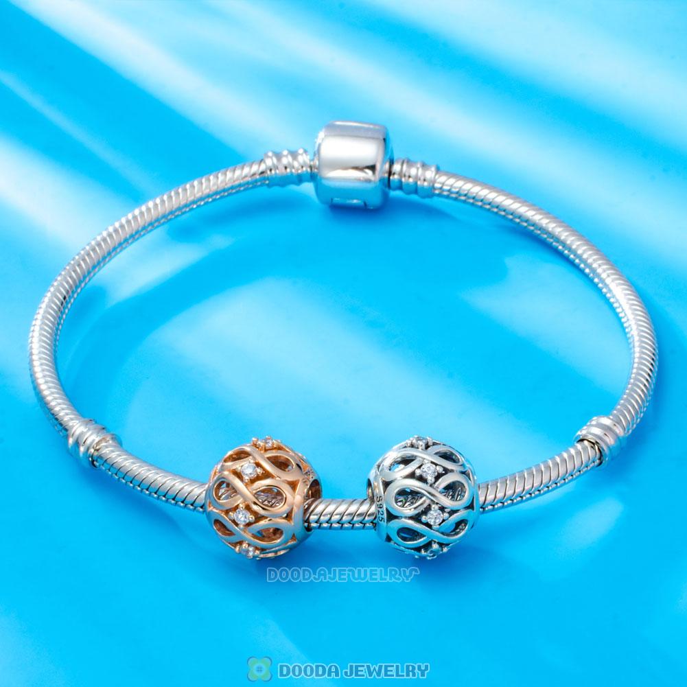 Infinity Shine Charm with White Zirconia