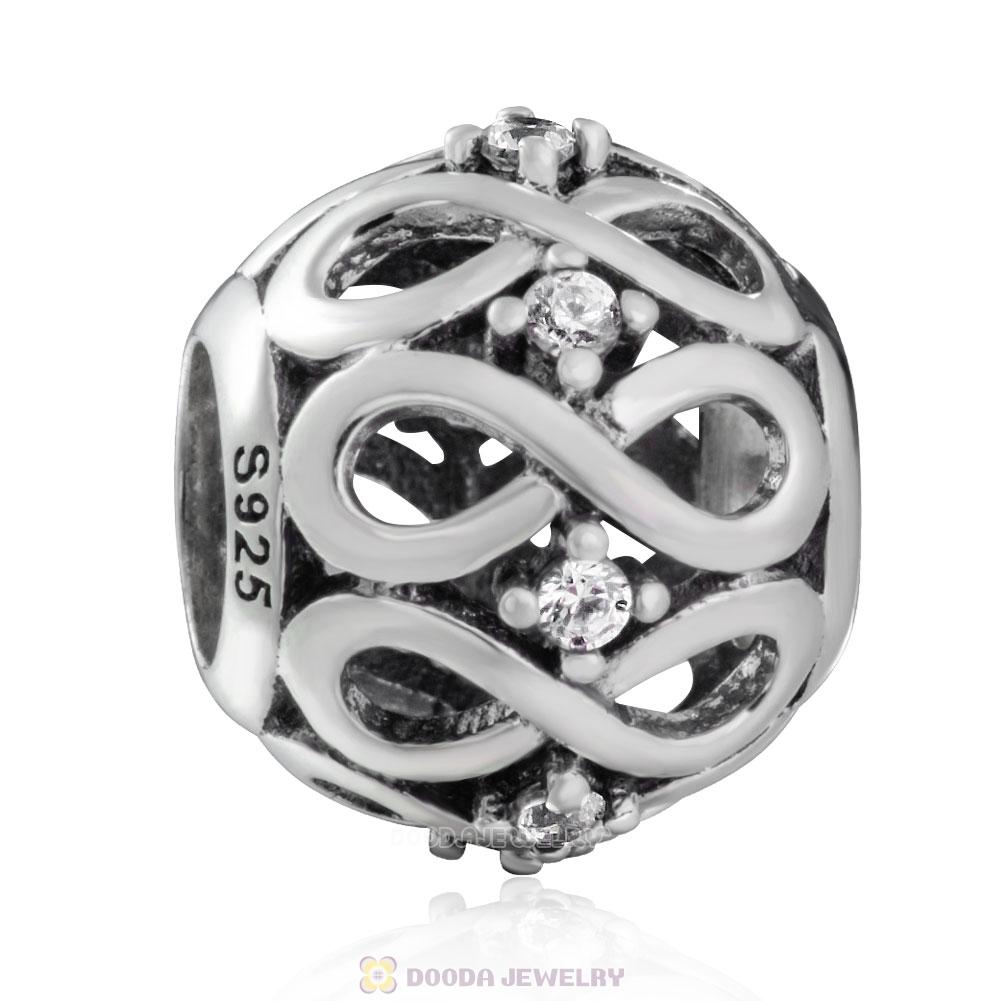 Infinity Shine Charm with White Zirconia