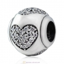 True Love Charm 925 Sterling Silver Clear CZ Bead