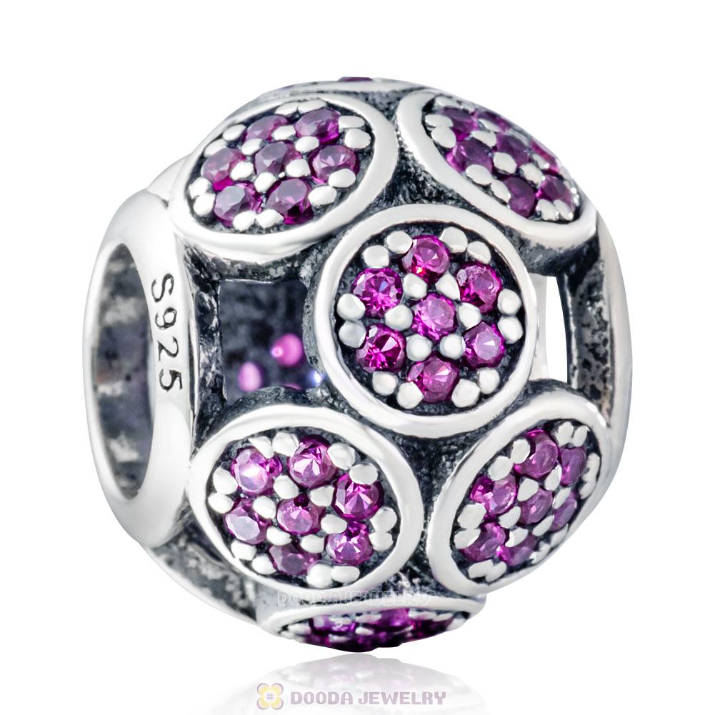 Whimsical Lights Charm Bead with Fuchsia Zircon