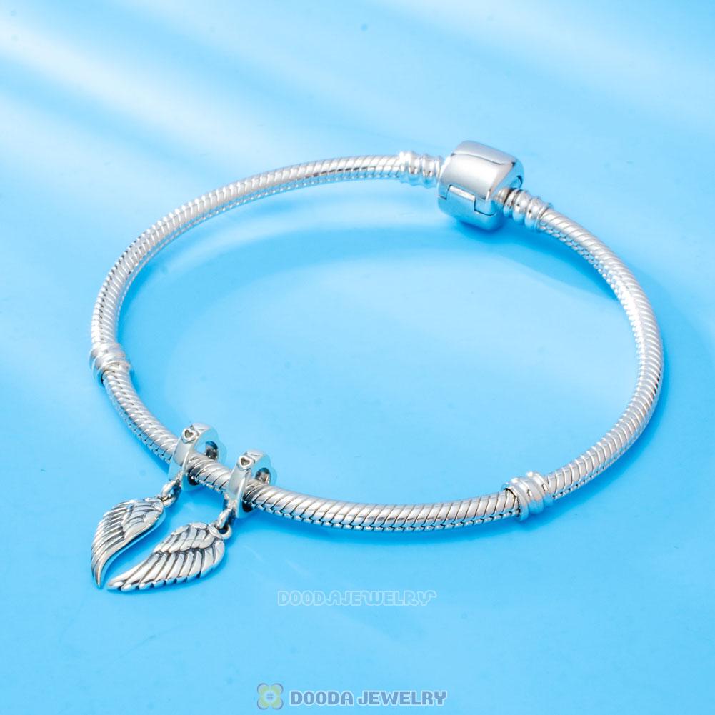 1 Pair Angel Wings Dangle Charms for Bracelet