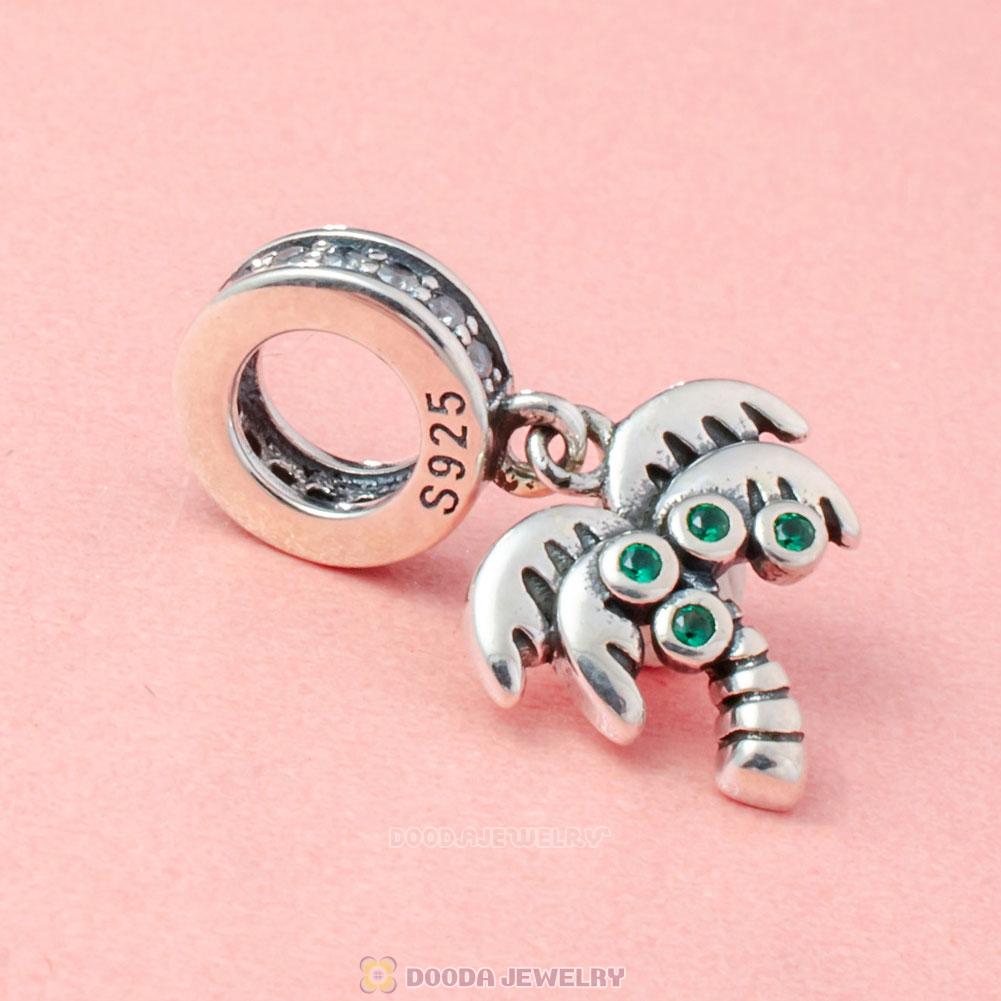Palm Tree Charms with Green Zircon Stone