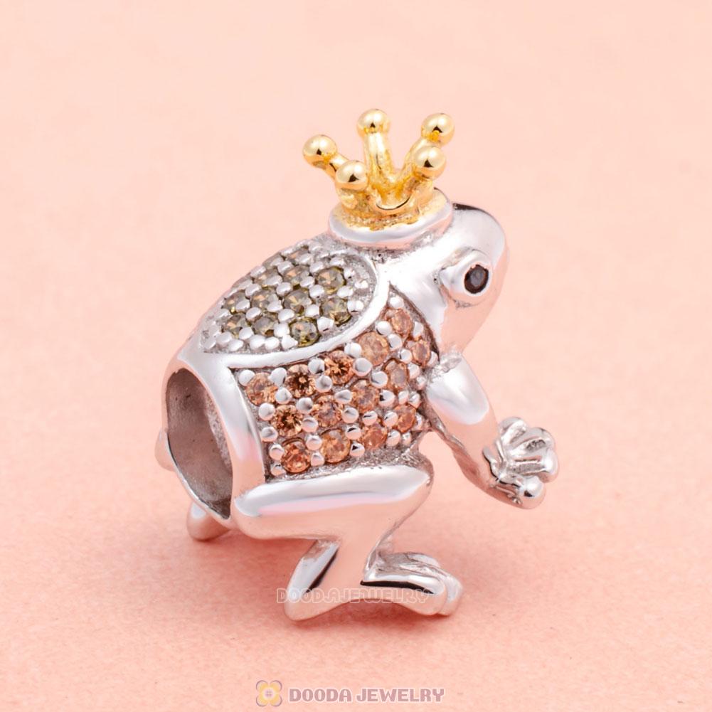Frog Prince Crown Charms with Stones