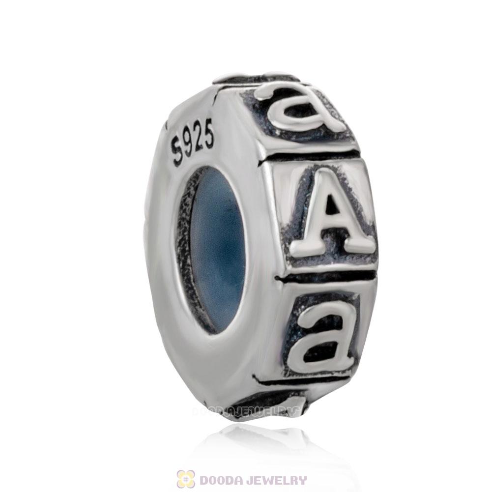 Alphabet Letter A 925 Sterling Silver Rubber Stopper Beads 