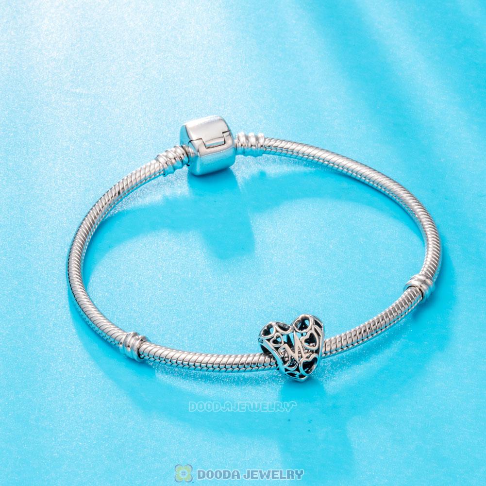 Heart Mom Motherly Openwork Love Charm