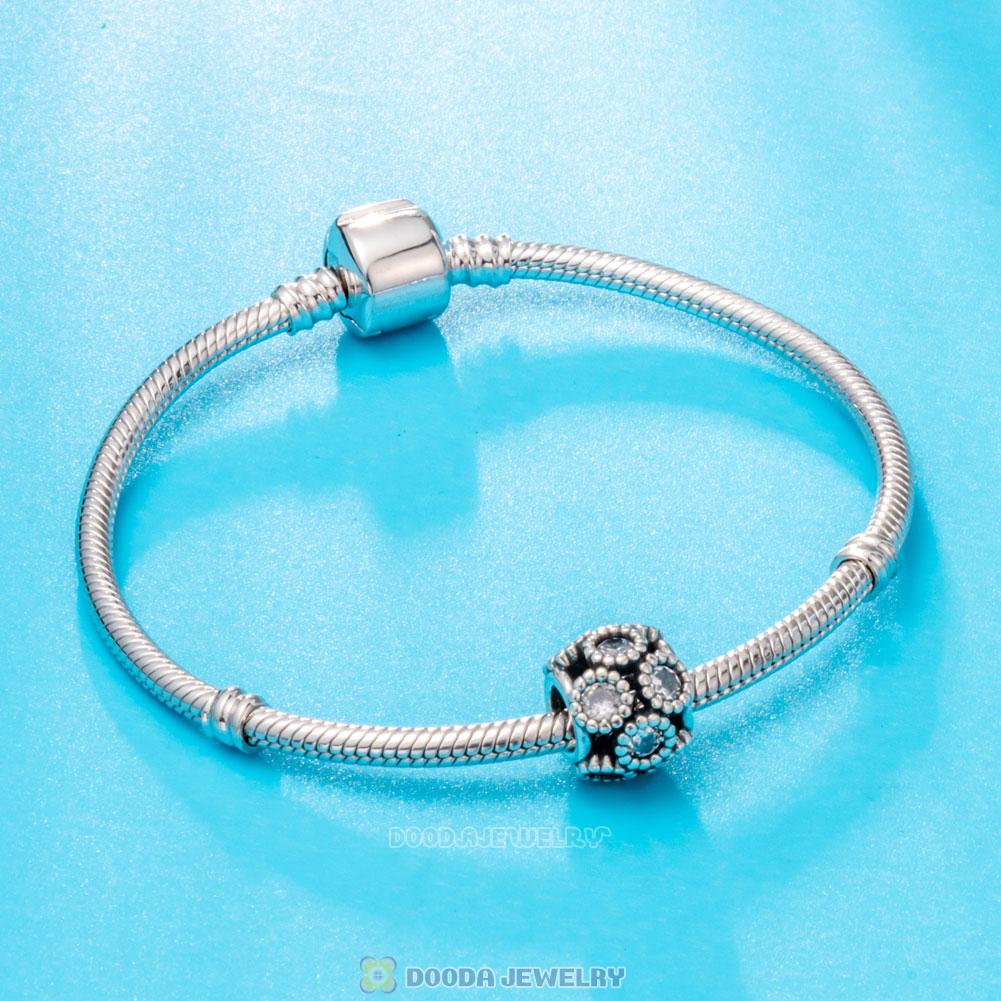 Openwork Sparkling Circles Charm with Clear CZ