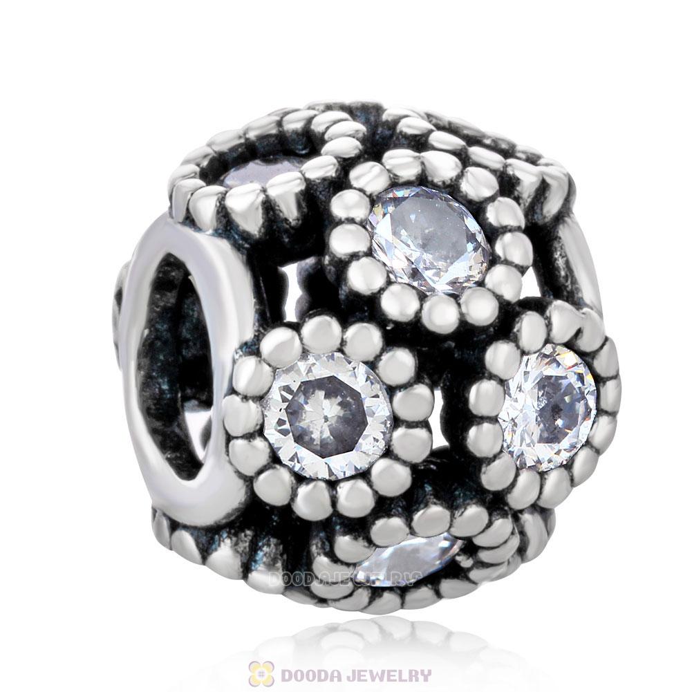 Openwork Sparkling Circles Charm with Clear CZ
