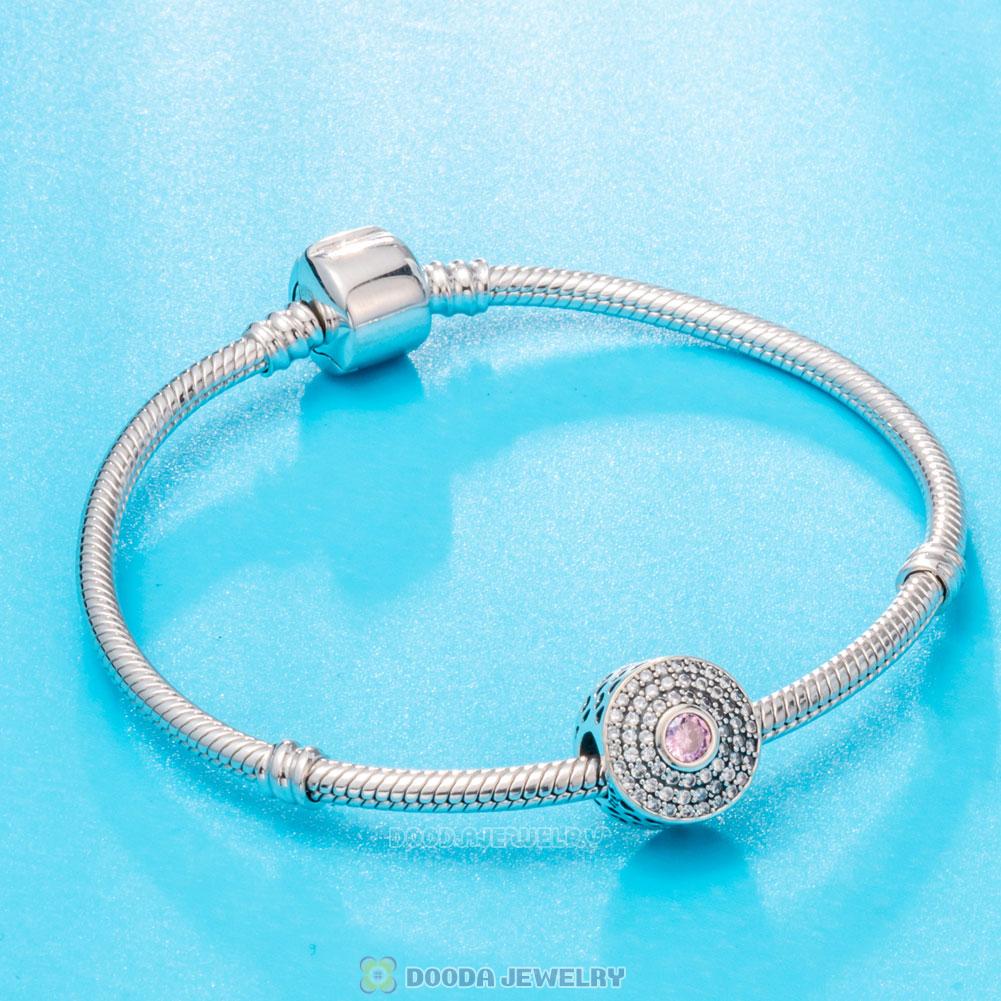 Radiant Splendor with Pink and Clear CZ Button Charm