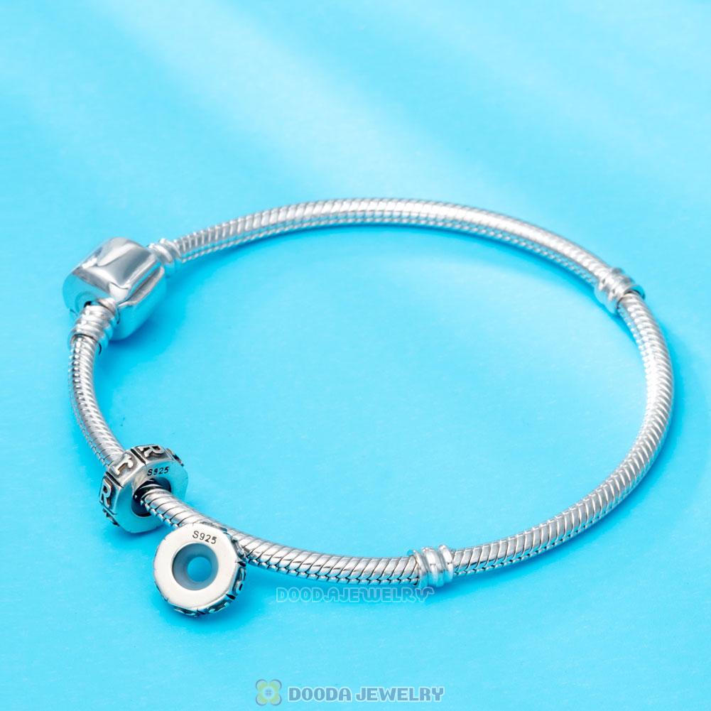 Alphabet Letter R 925 Sterling Silver Rubber Stopper Beads 