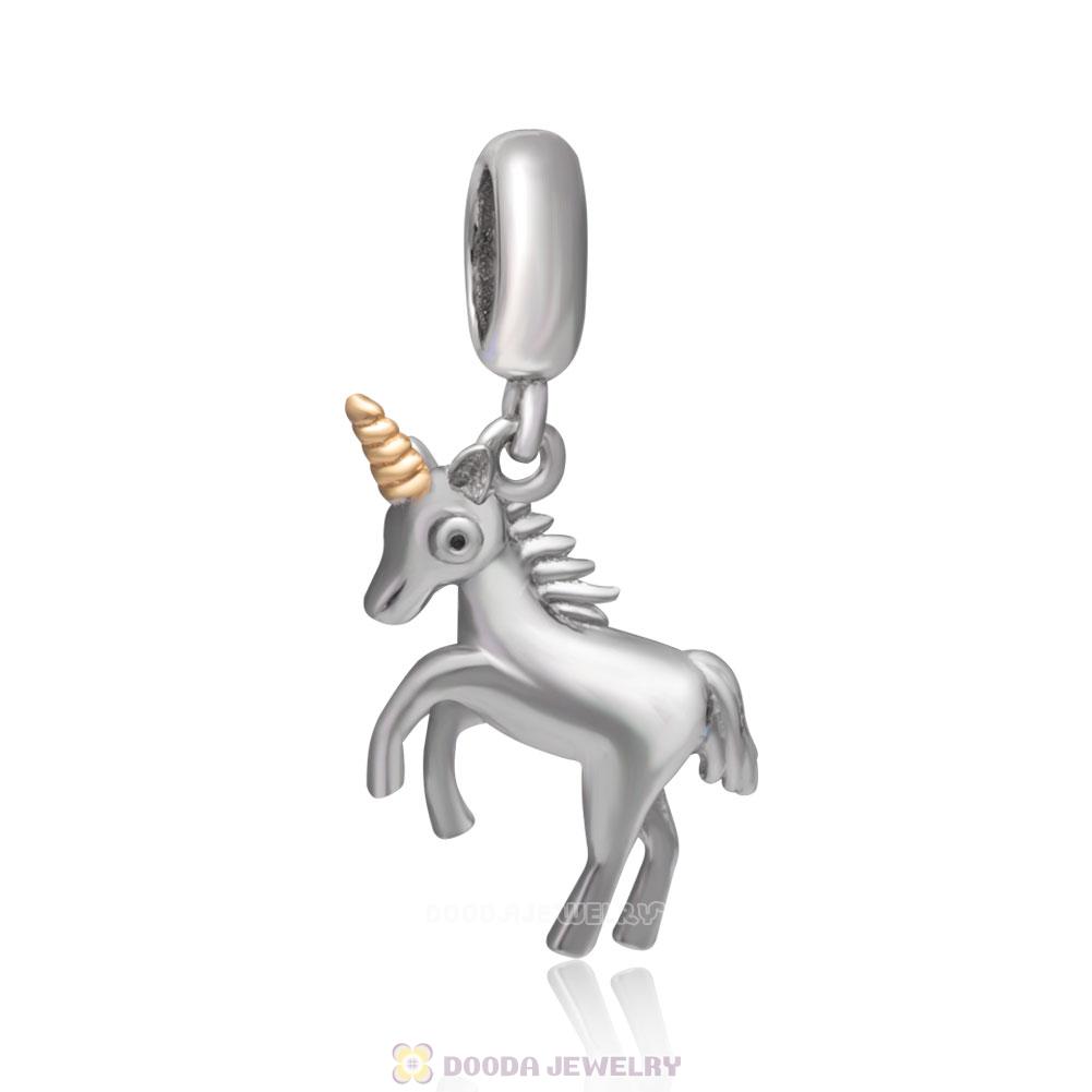 Dangle Unicorn Charms with Gold Plated