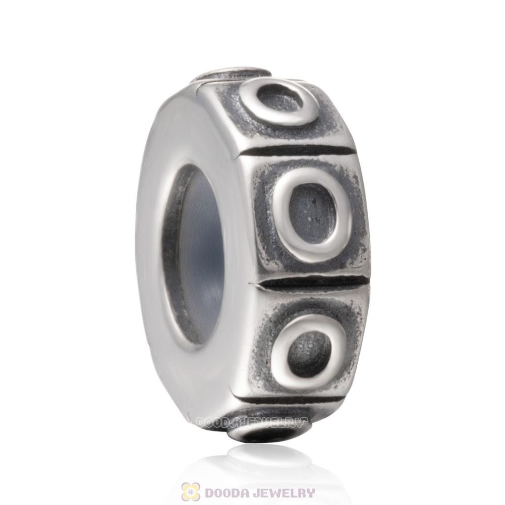 Alphabet Letter O 925 Sterling Silver Rubber Stopper Beads 