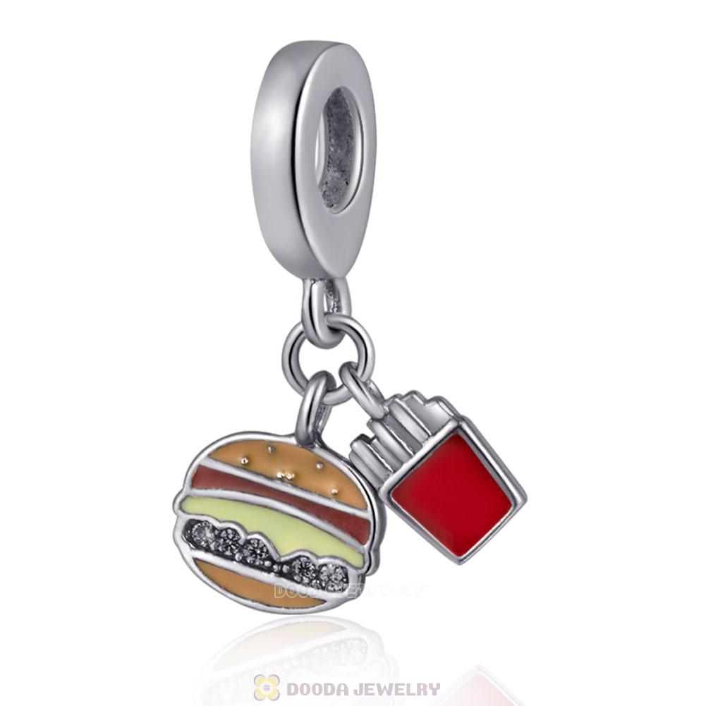 Hamburger and Fries Dangle Charms