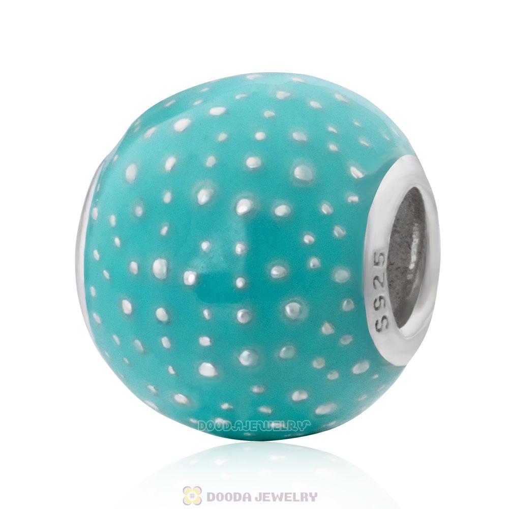 Aqua Enchantment Charm Bead in Sterling Silver with Screw