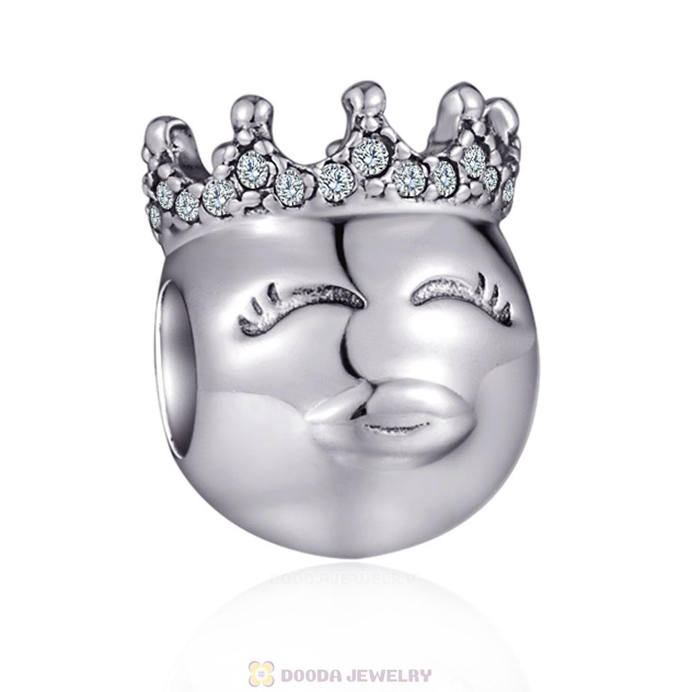 Kiss Emoji Charm 925 Silver with Clear CZ