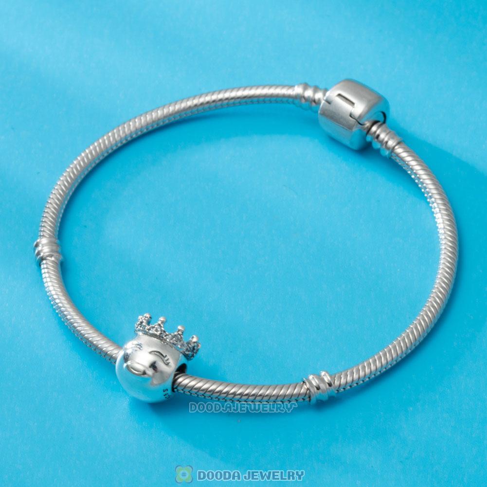 Kiss Emoji Charm 925 Silver with Clear CZ