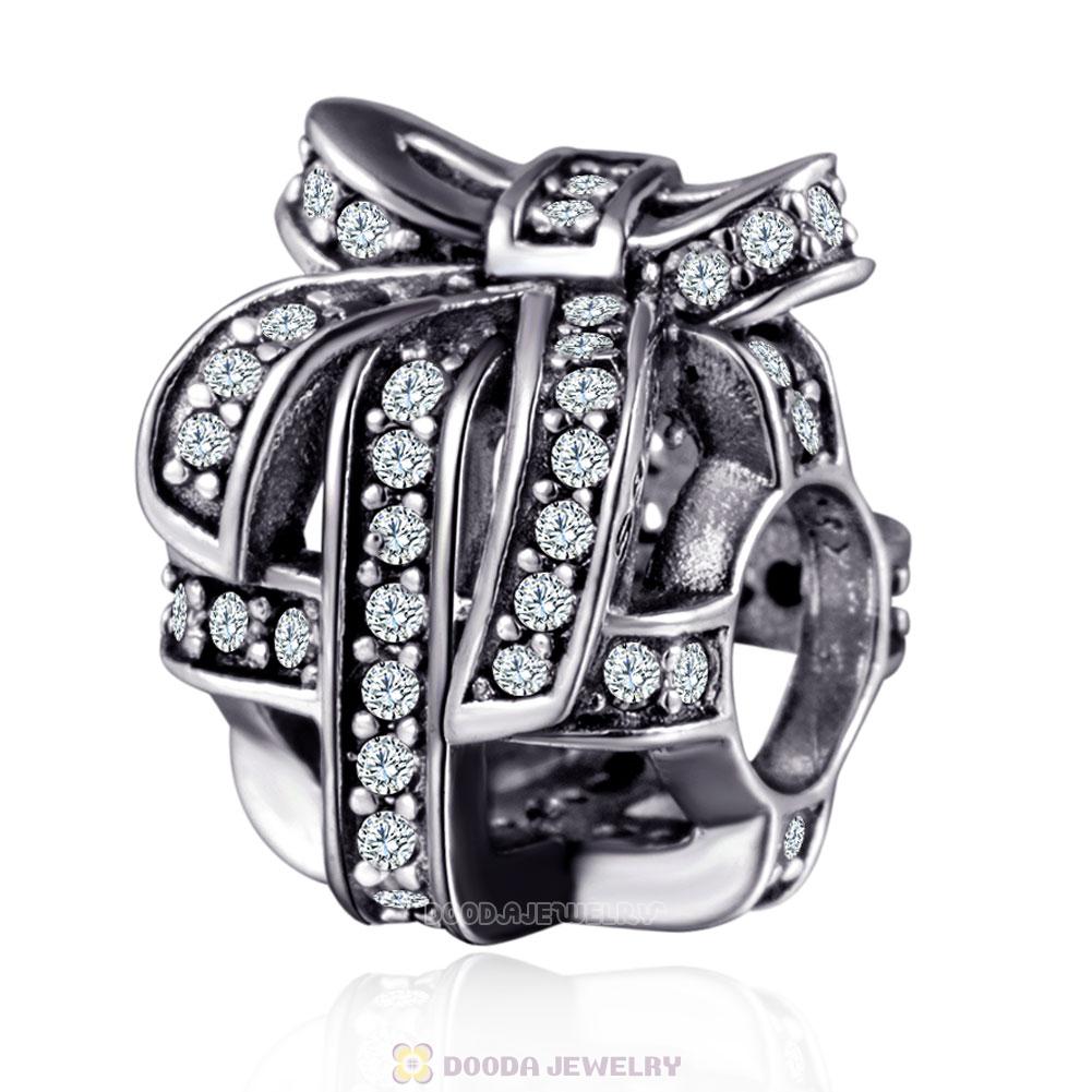 Shine Present Box Charm in 925 Sterling Silver