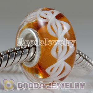 Environmental Material Murano Glass Rope Beads with 925 sterling silver single core