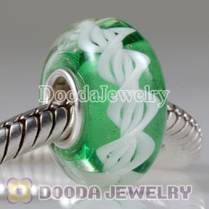 Environmental Material Murano Glass Rope Beads with 925 sterling silver single core