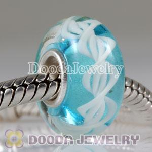 Environmental Material Murano Glass Rope Beads with 925 sterling silver single core