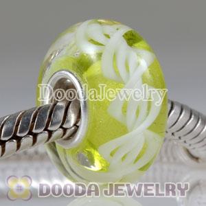 Environmental Material Murano Glass Rope Beads with 925 sterling silver single core