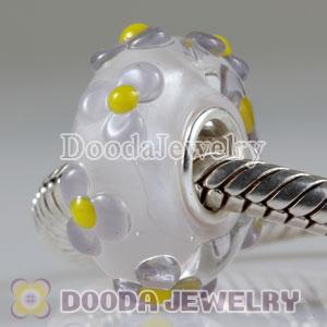Environmental Material Glass Beads with 925 sterling silver single core