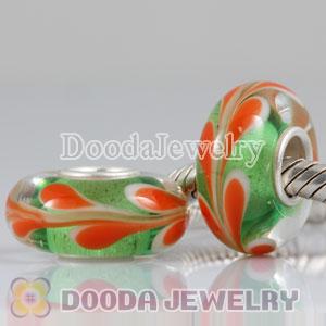 Environmental Murano Glass Beads with 925 sterling silver single core