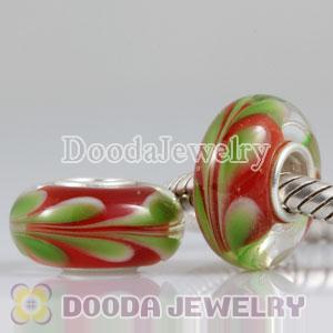 Environmental Murano Glass Beads with 925 sterling silver single core