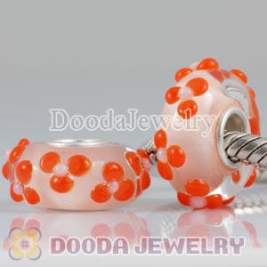 Environmental Murano Glass Beads with 925 sterling silver single core