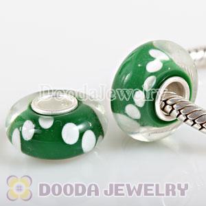 Environmental Murano Glass Beads with 925 sterling silver single core