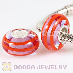 Environmental Murano Glass Beads with 925 sterling silver single core