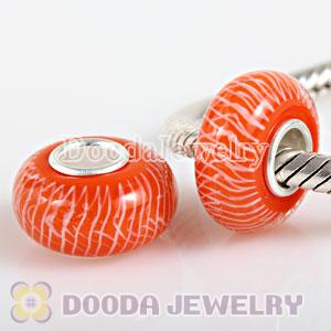 Environmental Murano Glass Beads with 925 sterling silver single core