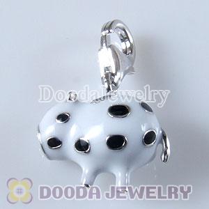 Sterling Silver Tscharm Jewelry Charms Enamel Spot Pig