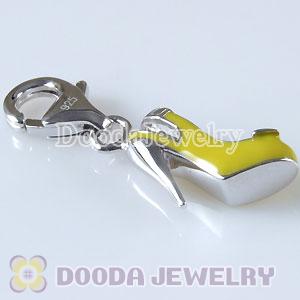 Sterling Silver Tscharm Jewelry Charms Enamel Yellow high-heel shoe