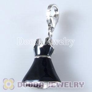 Sterling Silver Tscharm Jewelry Charms Enamel Black Dress