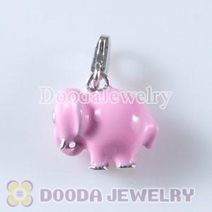 Sterling Silver Tscharm Jewelry Charms Enamel Pink Elephant