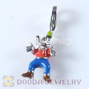 Sterling Silver Tscharm Jewelry Charms Enamel Goofy Dog