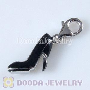 Sterling Silver Tscharm Jewelry Charms Enamel Black high-heel shoe