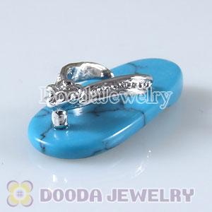 Sterling Silver Turquoise Slipper Pendant