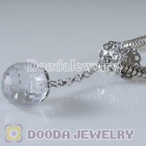 925 Sterling Silver Charm Pendant Dangle White CZ Stone