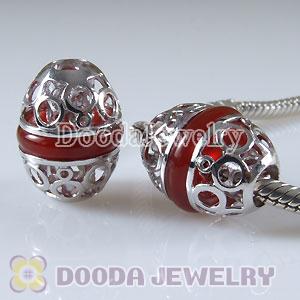 925 Sterling Silver Beads with Red Carnelian