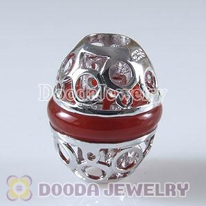 Sterling Silver European Style Beads with Red Carnelian