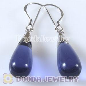 925 Sterling Silver Charm Earring Dangle Blue Carnelian Stone