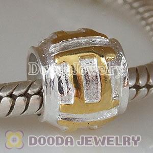 Gold Plated European Style Zodiac Sign Gemini Beads