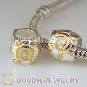 Gold Plated Sunflower Sterling Beads Father's Day Charms