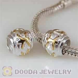 Gold Plated Zodiac Sign Sterling Pisces Beads