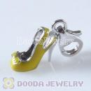 Sterling Silver Tscharm Jewelry Charms Enamel Yellow high-heel shoe
