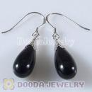 925 Sterling Silver Charm Earring Dangle Black Carnelian Stone