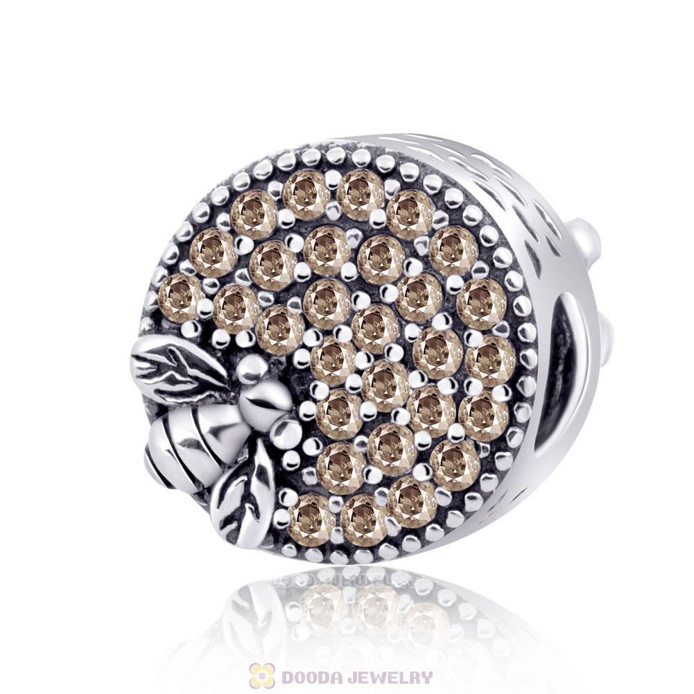 Hardworking Bee Insect Charms with Cubic Zirconia