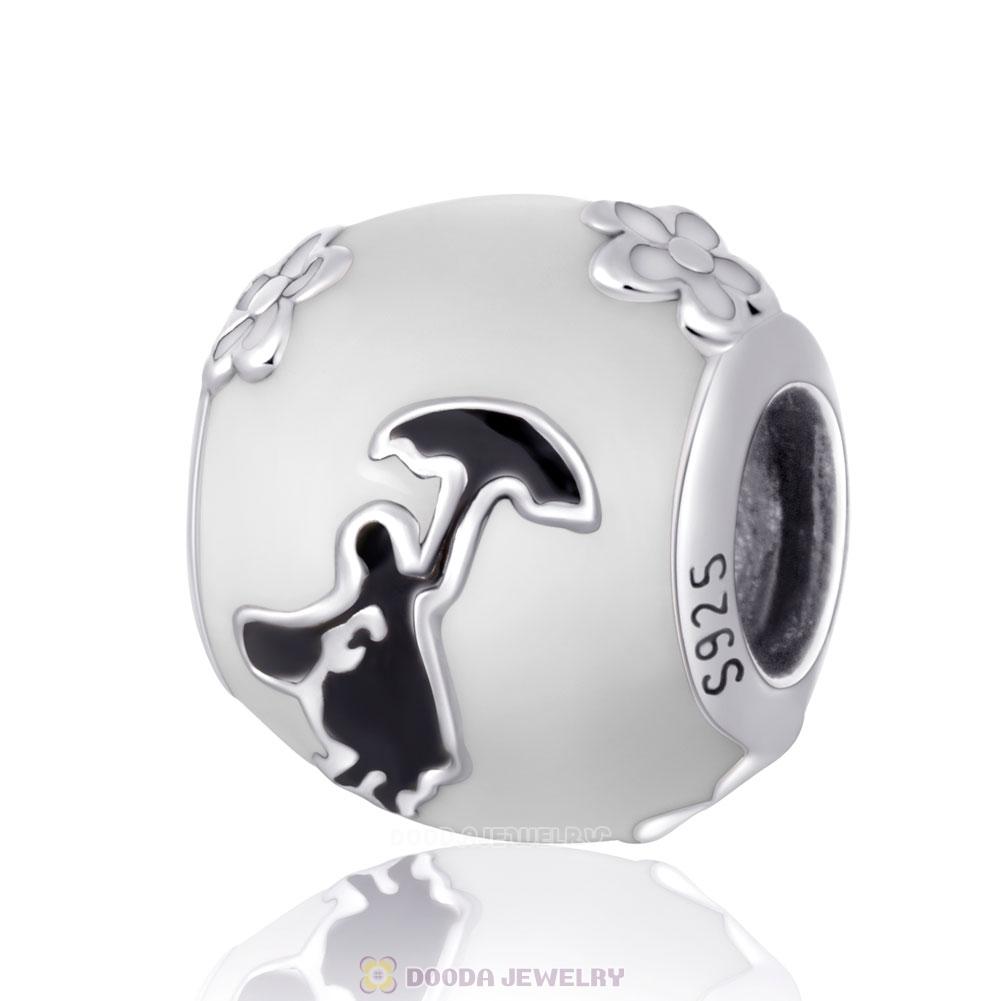 Mary Poppins Silhouette Charm with Enamel